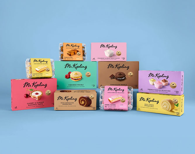 Various Mr Kipling cake boxes