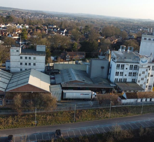 Drone shot of Andover site